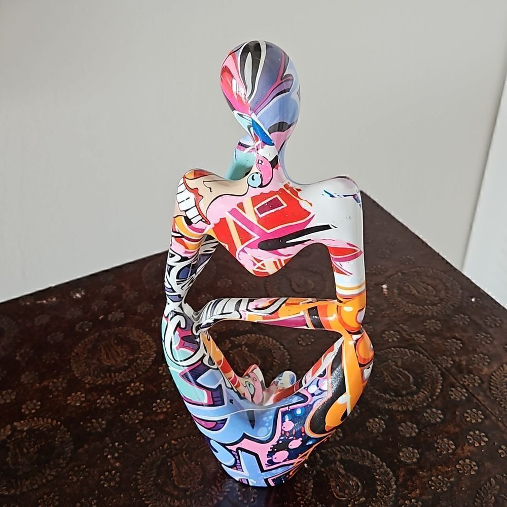 NWOT Modern abstract colored thinker figurine - Picture 4 of 8